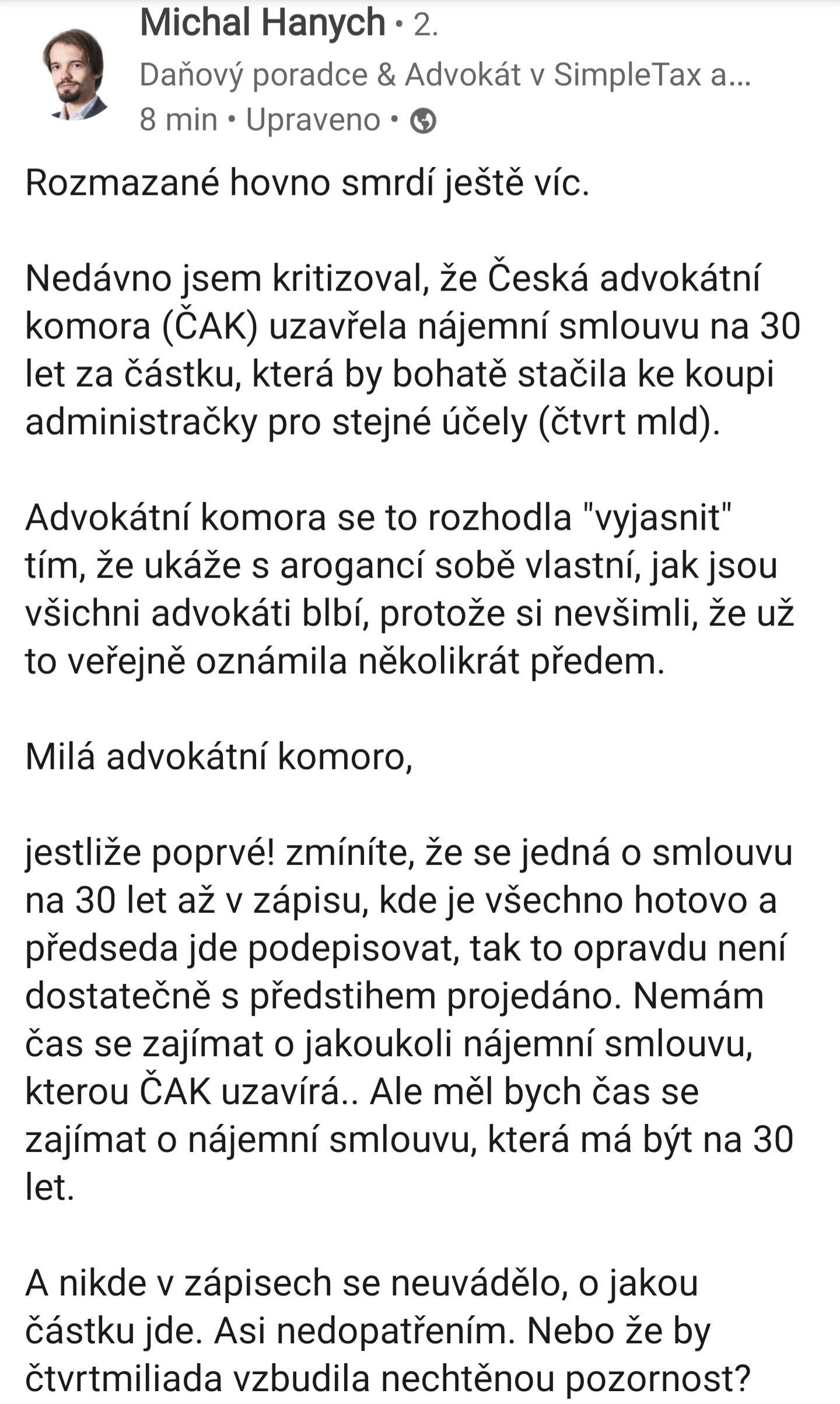 advokáti vs. ČAK - palác Dunaj